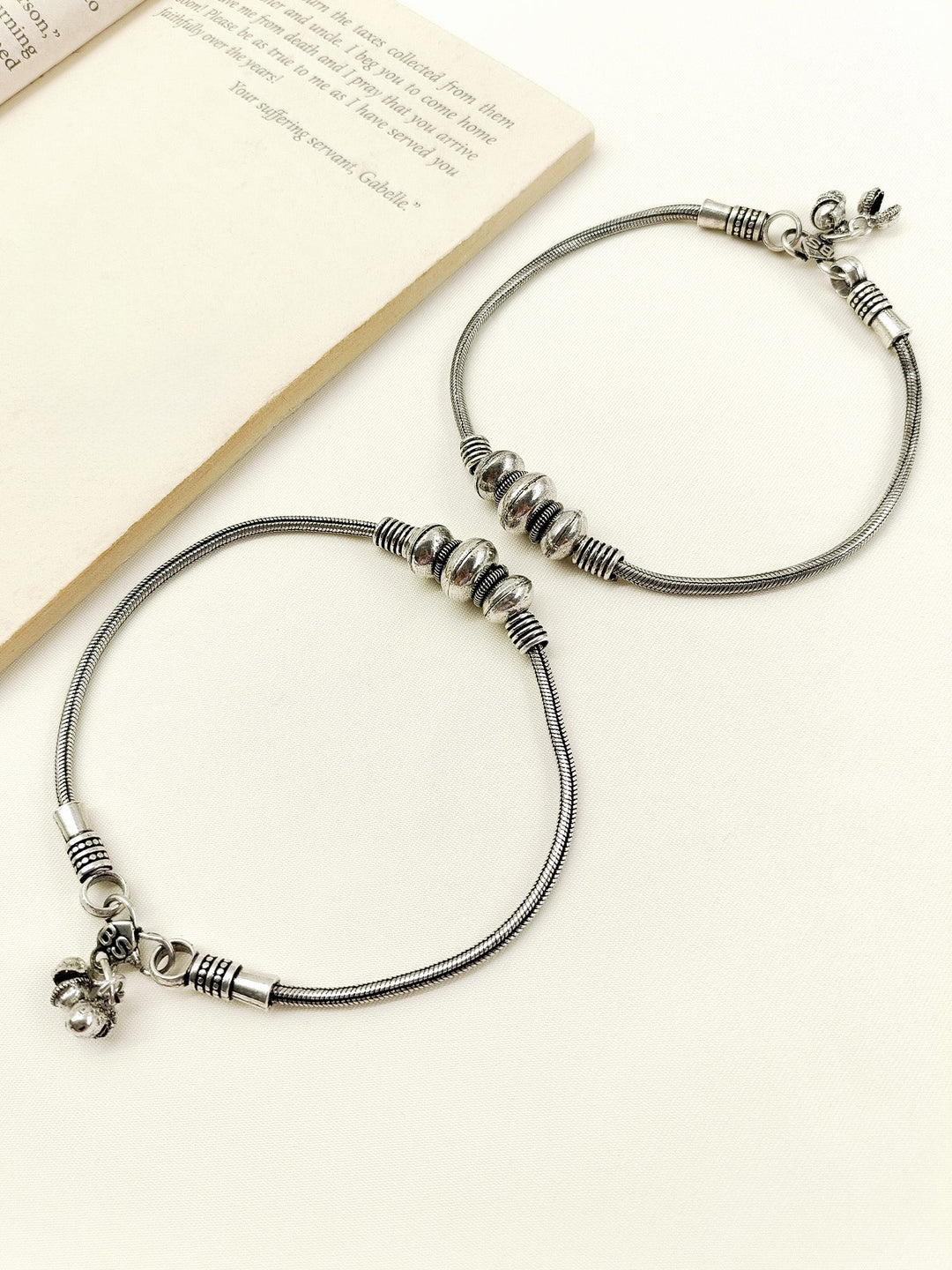 Chetna Plain Oxidized Anklets