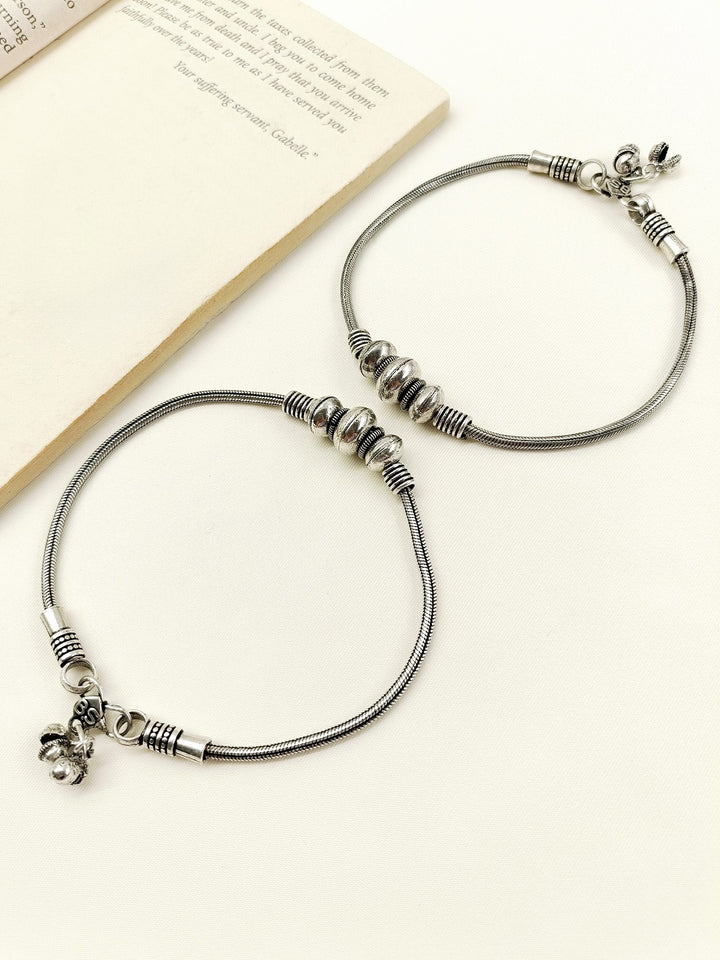 Chetna Plain Oxidized Anklets