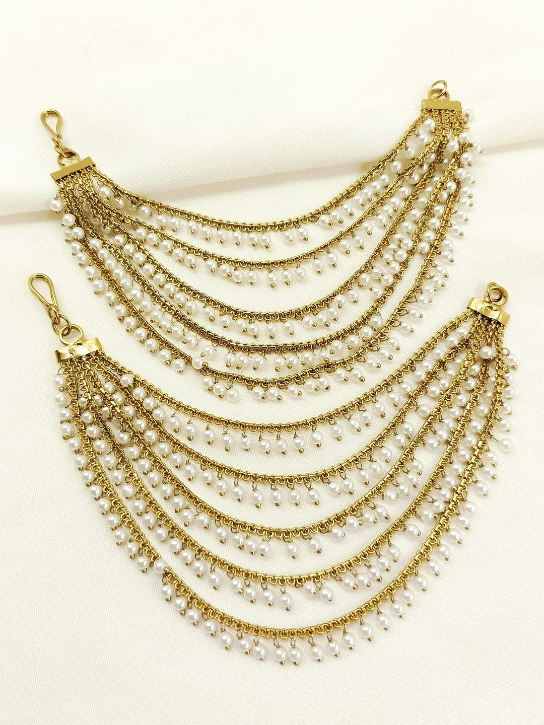 Aaina Antique Gold Traditional Ear Chain - Jewelry