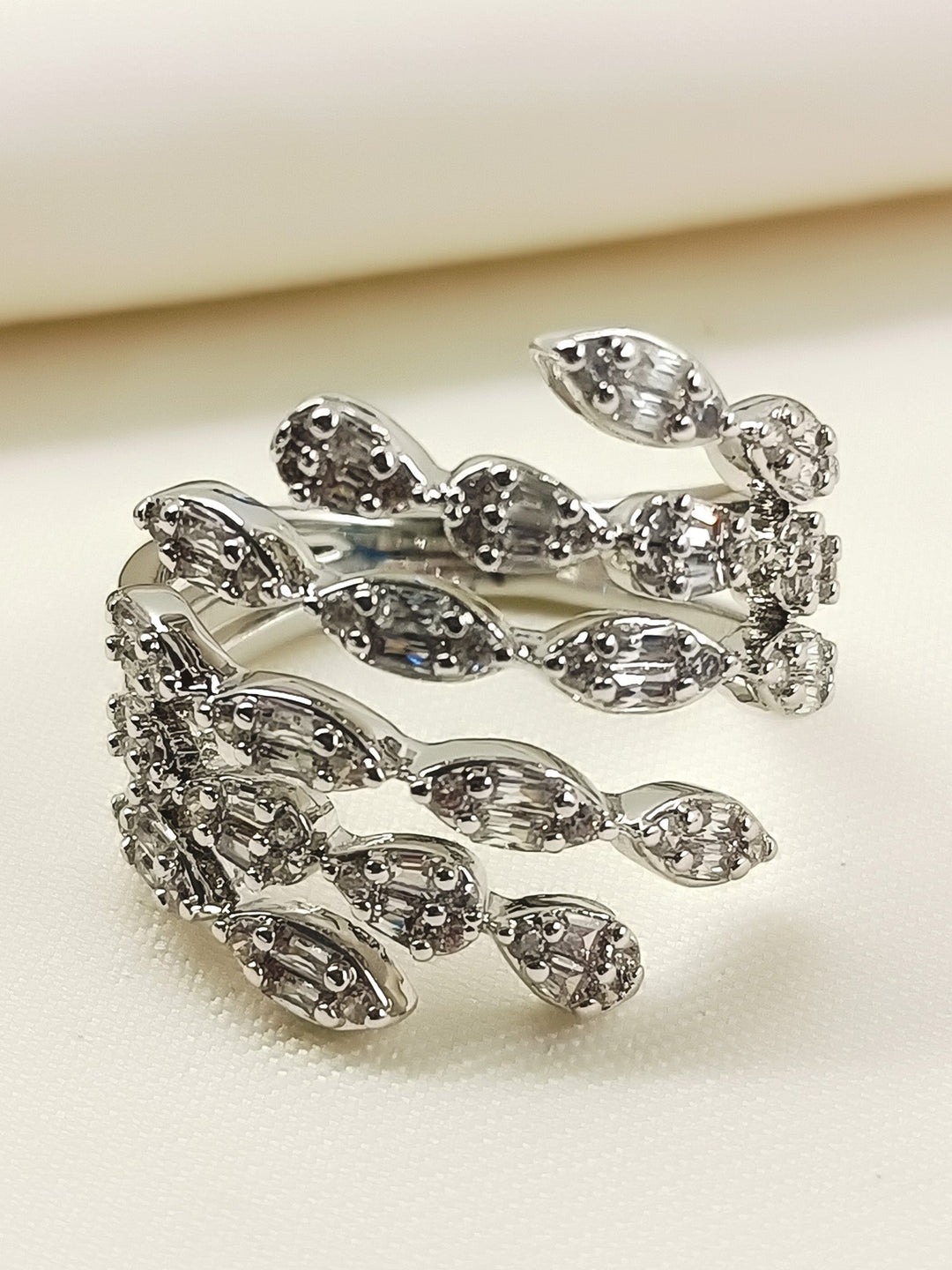 Rekha White American Diamond Finger Ring