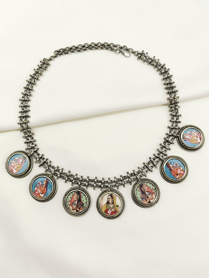 Yamika Multi Colour Oxidized Neckpiece