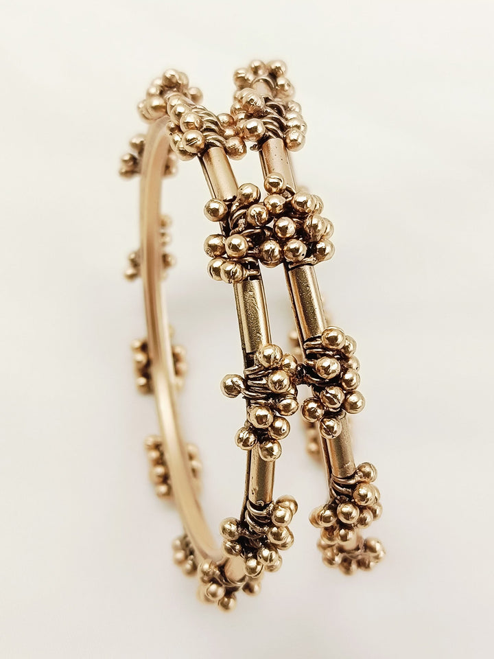 Savitri Golden Antique Bangles Pair
