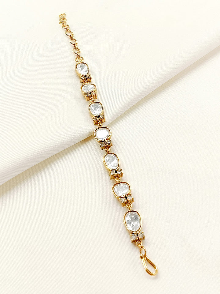 Tahera White Kundan Bracelet