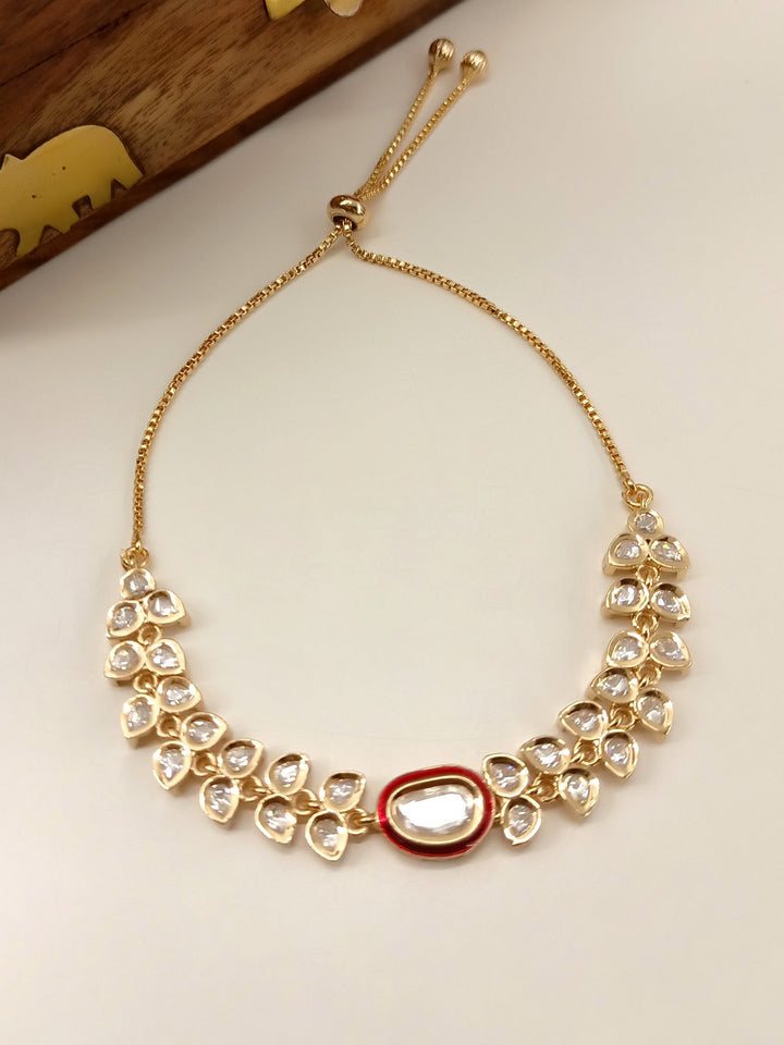 Calypso Delicate Red Kundan Bracelet