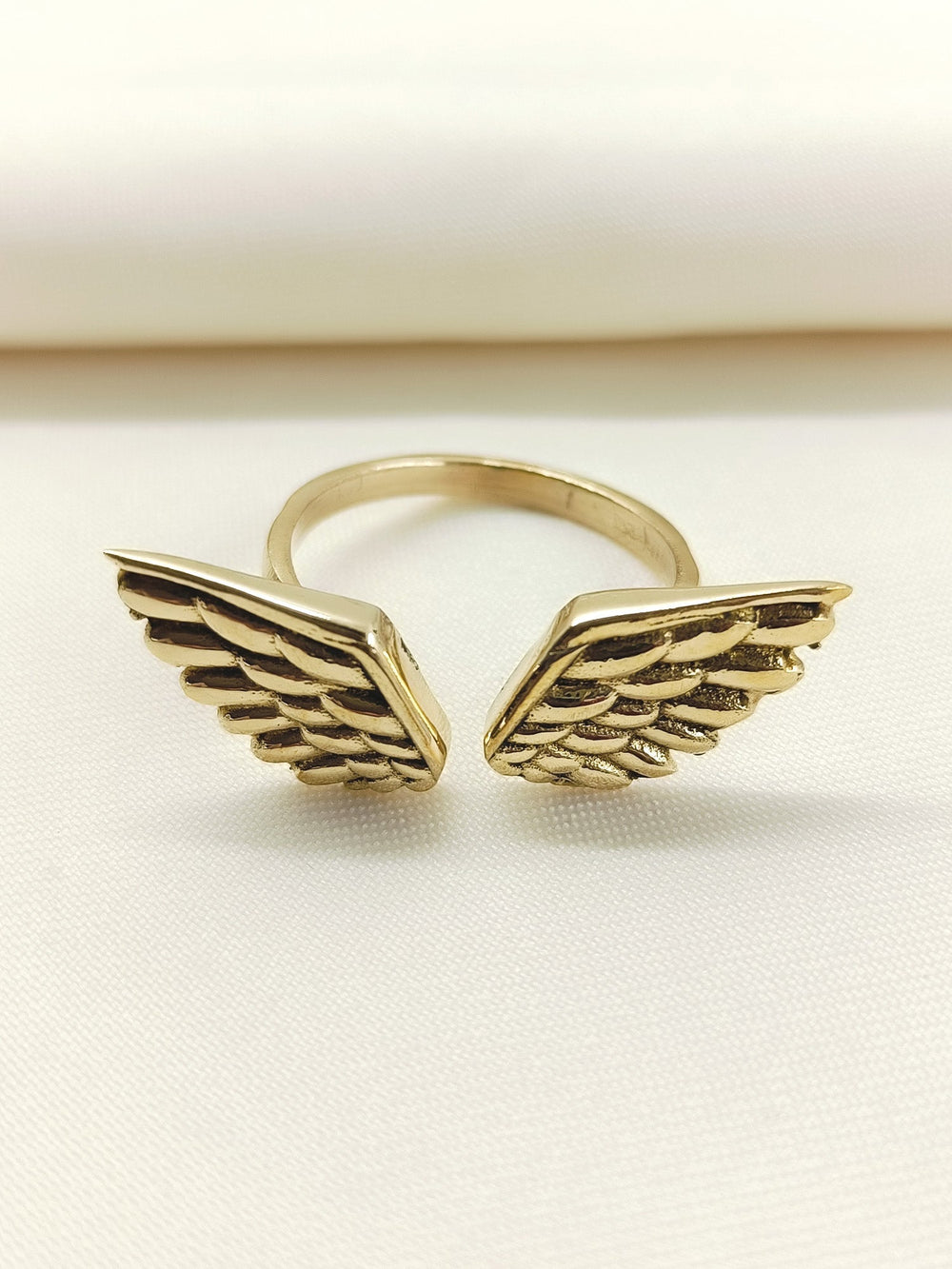 Zuber Golden Men's Finger Ring - Adjustable Oxidized Gold