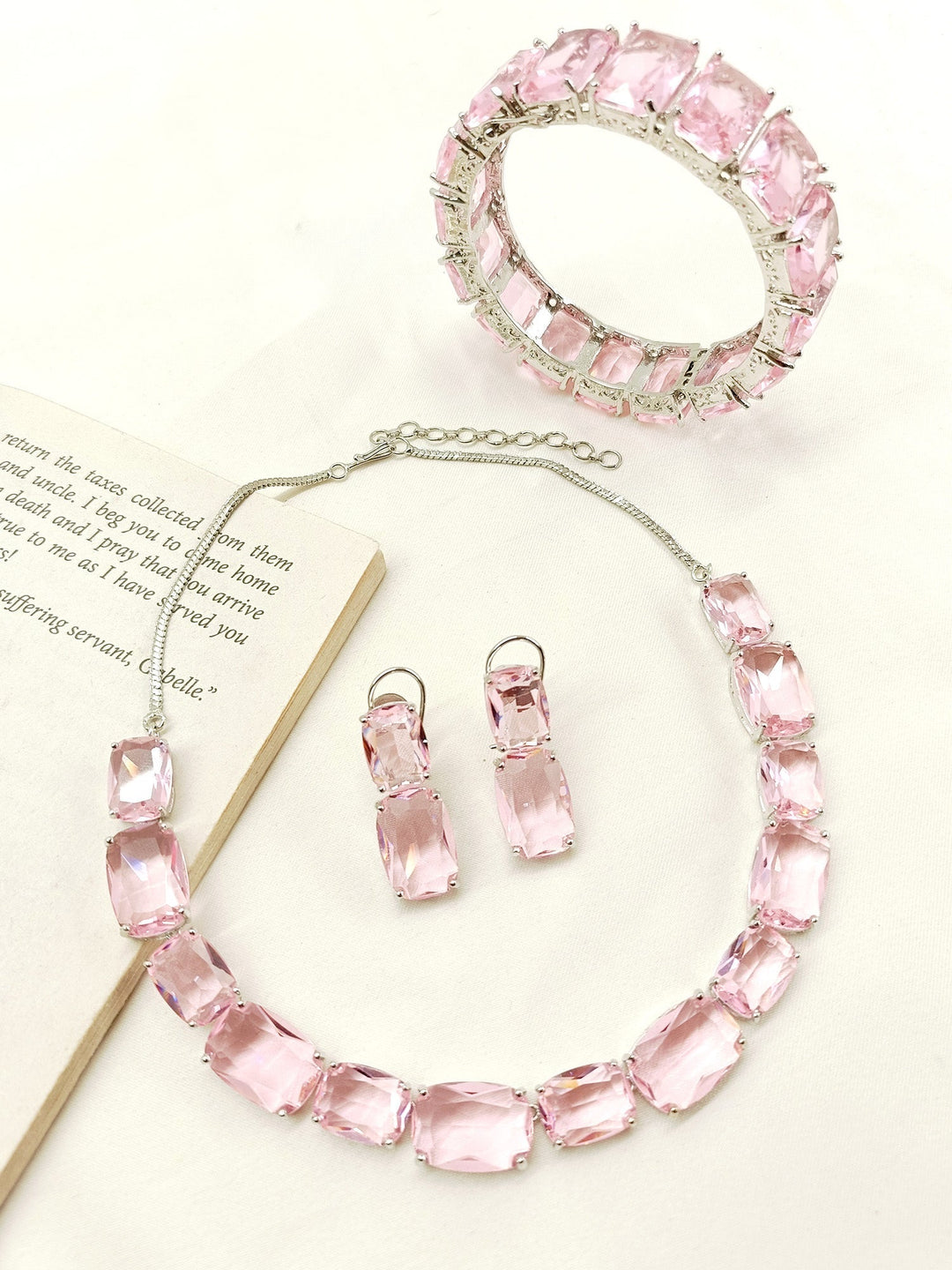 Virshti Pink Swarovski Stone Combo Set