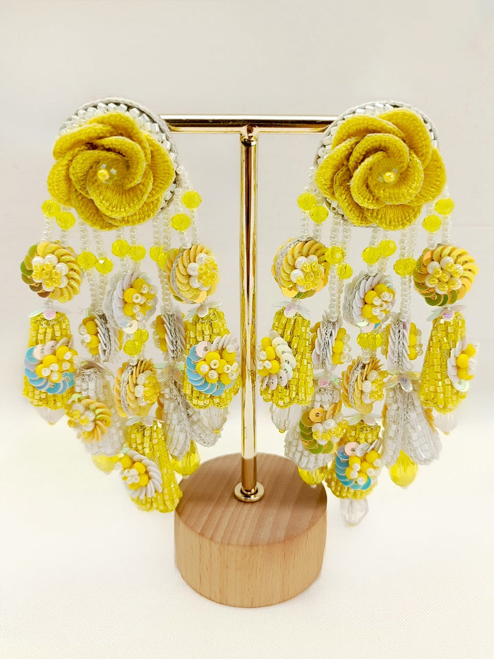 Mihika Yellow Handmade Earrings