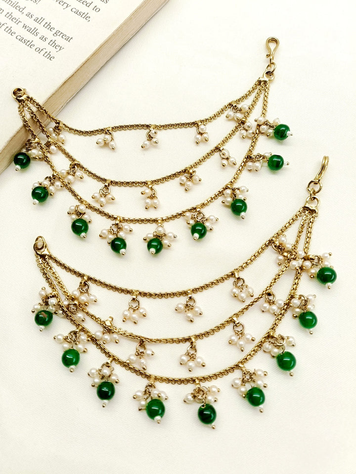 Rasha Green Traditional Ear Chain