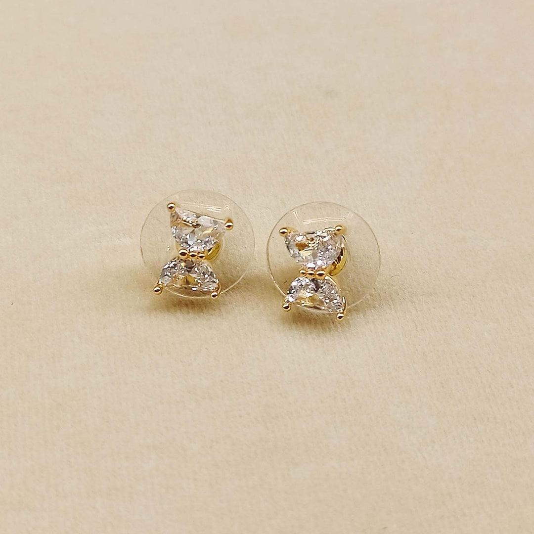 Mushtaq American Diamond Gold Plated Beautiful Studs