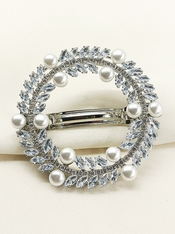 Alkaa White Pearl Hair Brooch