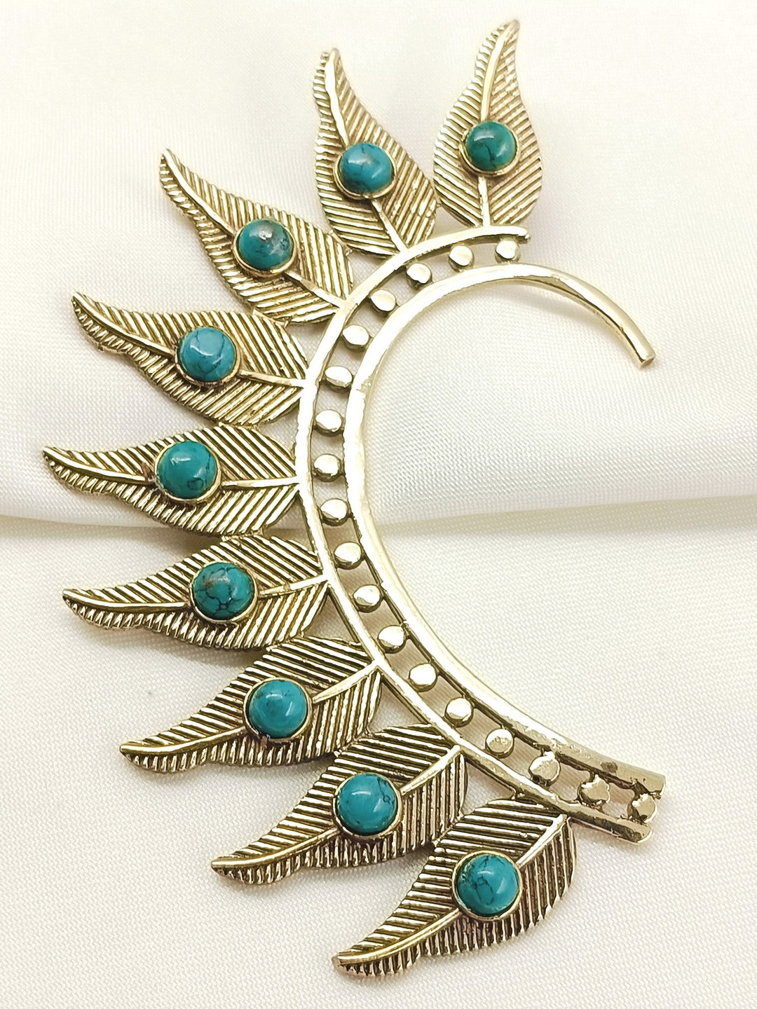 Faridh Men’s Turquoise Feather Earcuff - Ear Cuff for Men