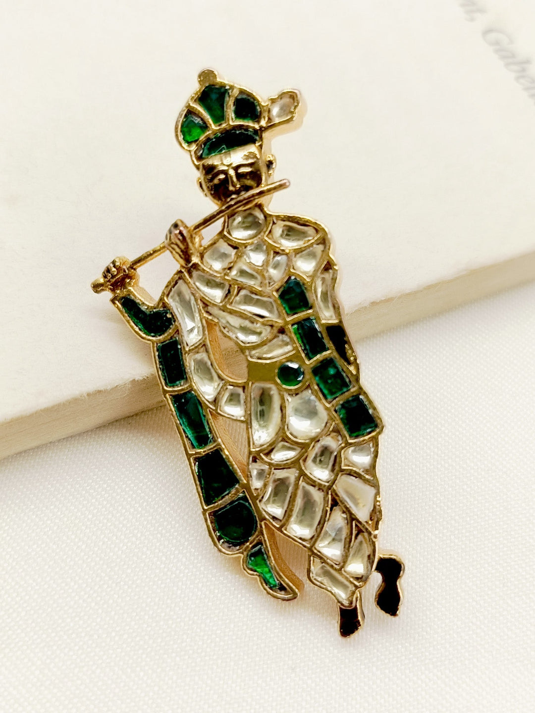 Shurutika Green Krishna Ji Brooche