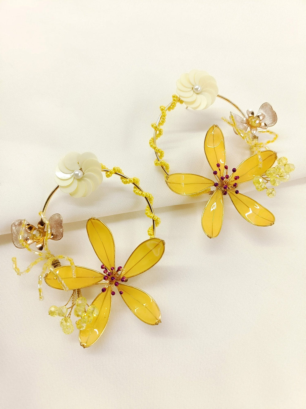 Anni Yellow Handmade Earrings