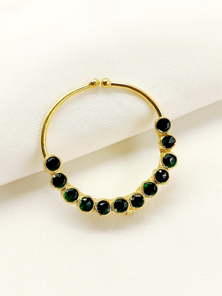 Zayda Green Kundan Nose Ring