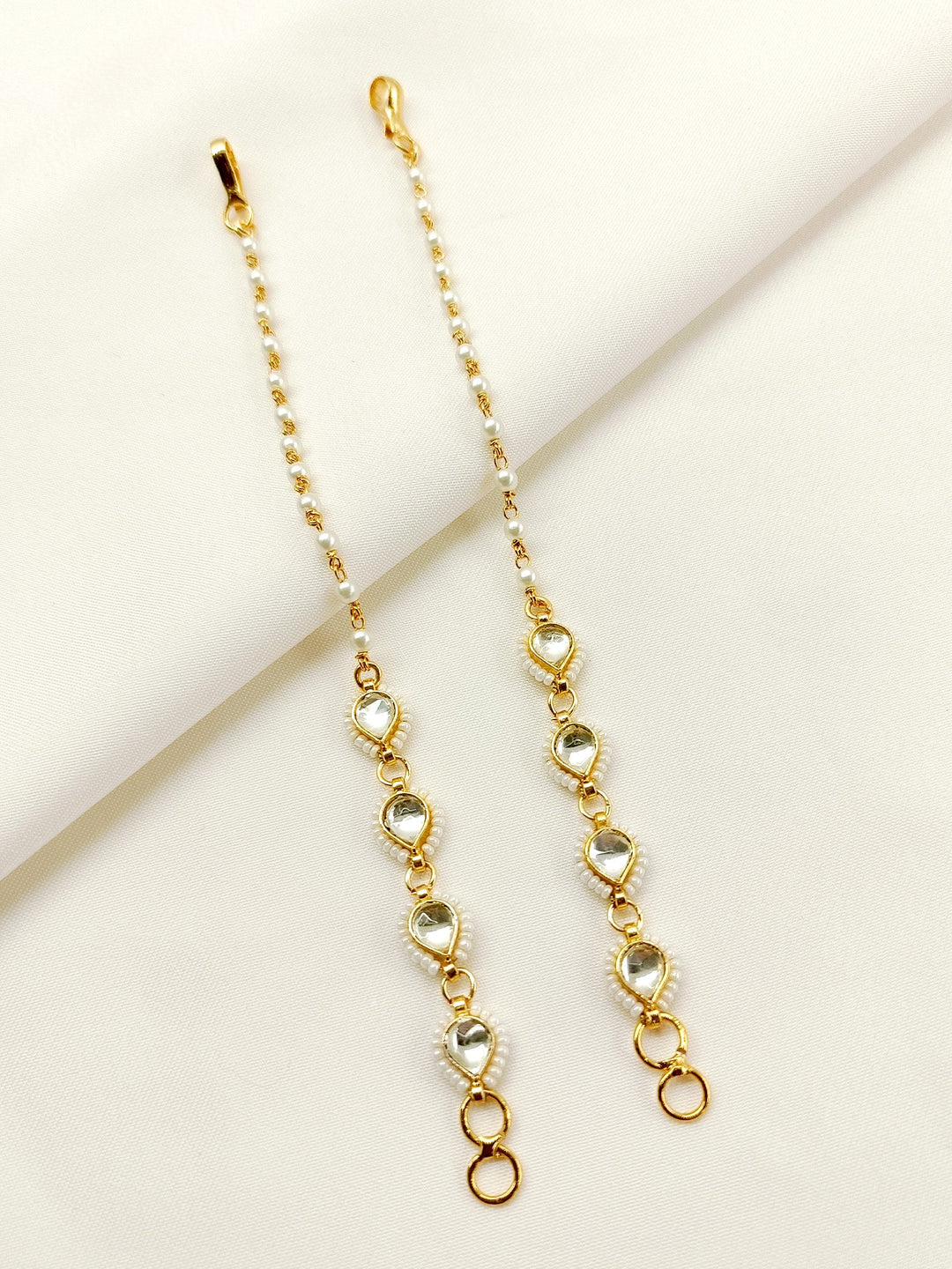 Whitestone Ear Chain Nandika White Traditional Ear Chain – Sarvati