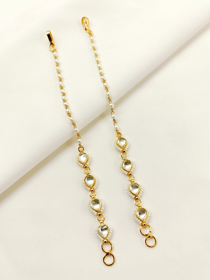 Nandika White Traditional Ear Chain