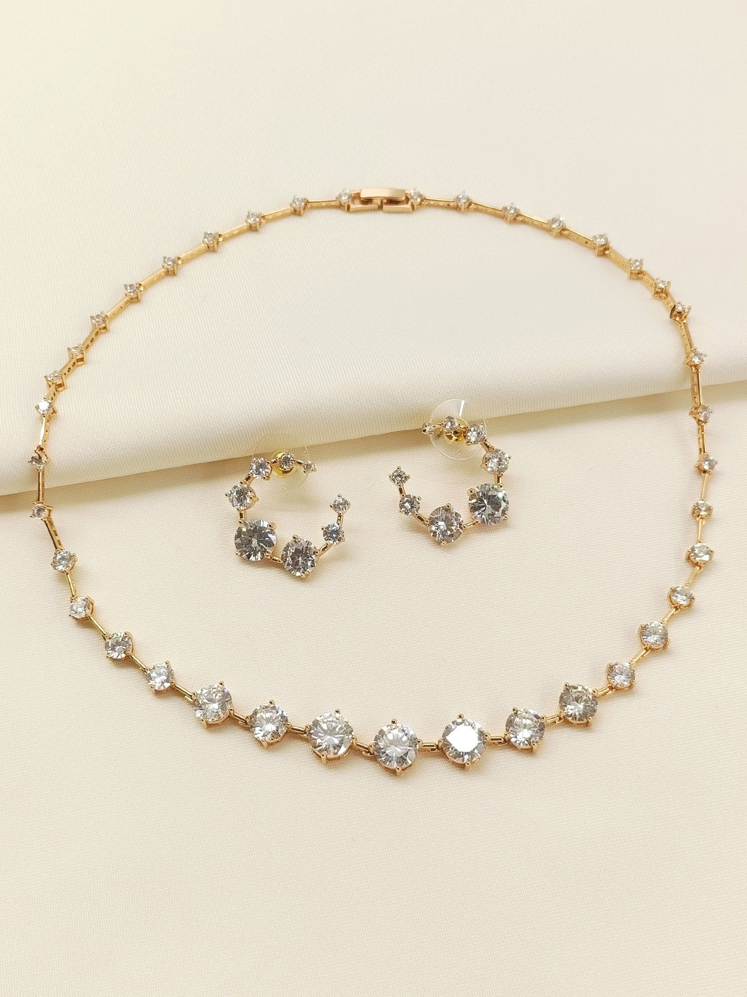 Kiona Gold American Diamond Necklace Set