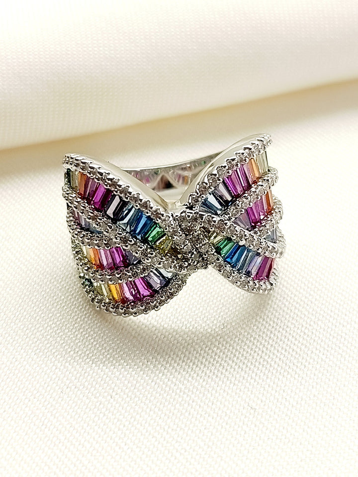 Kavya Multi Colour American Diamond Finger Ring