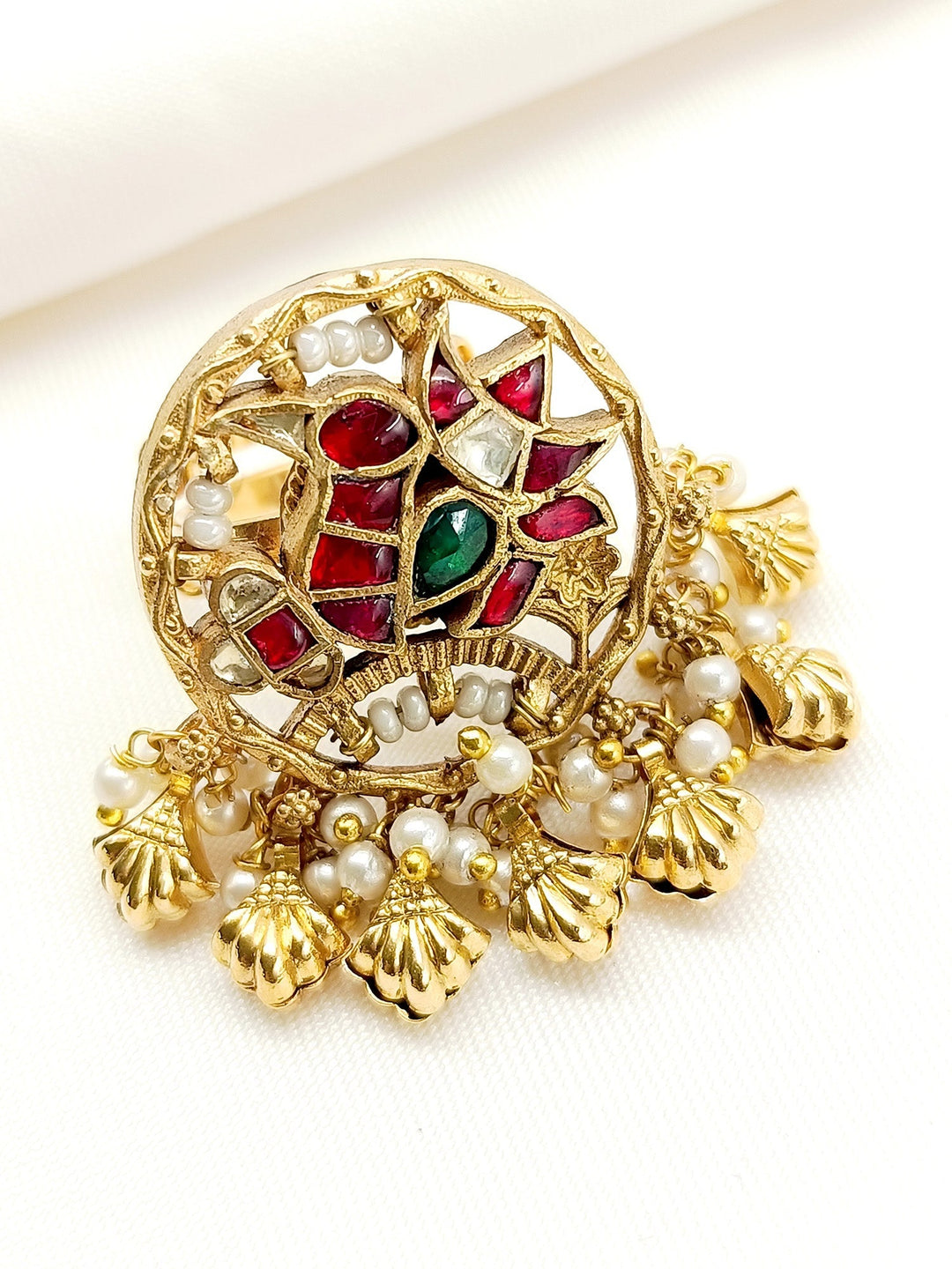 Kairan R & G Kundan Finger Ring