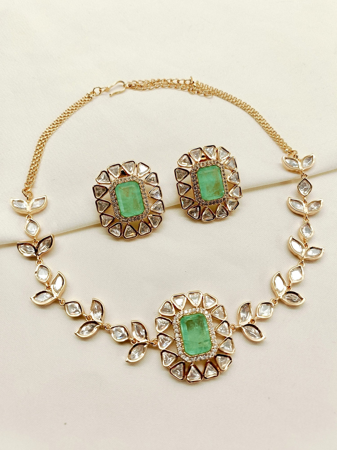 Johi Mint Green Kundan Choker Set