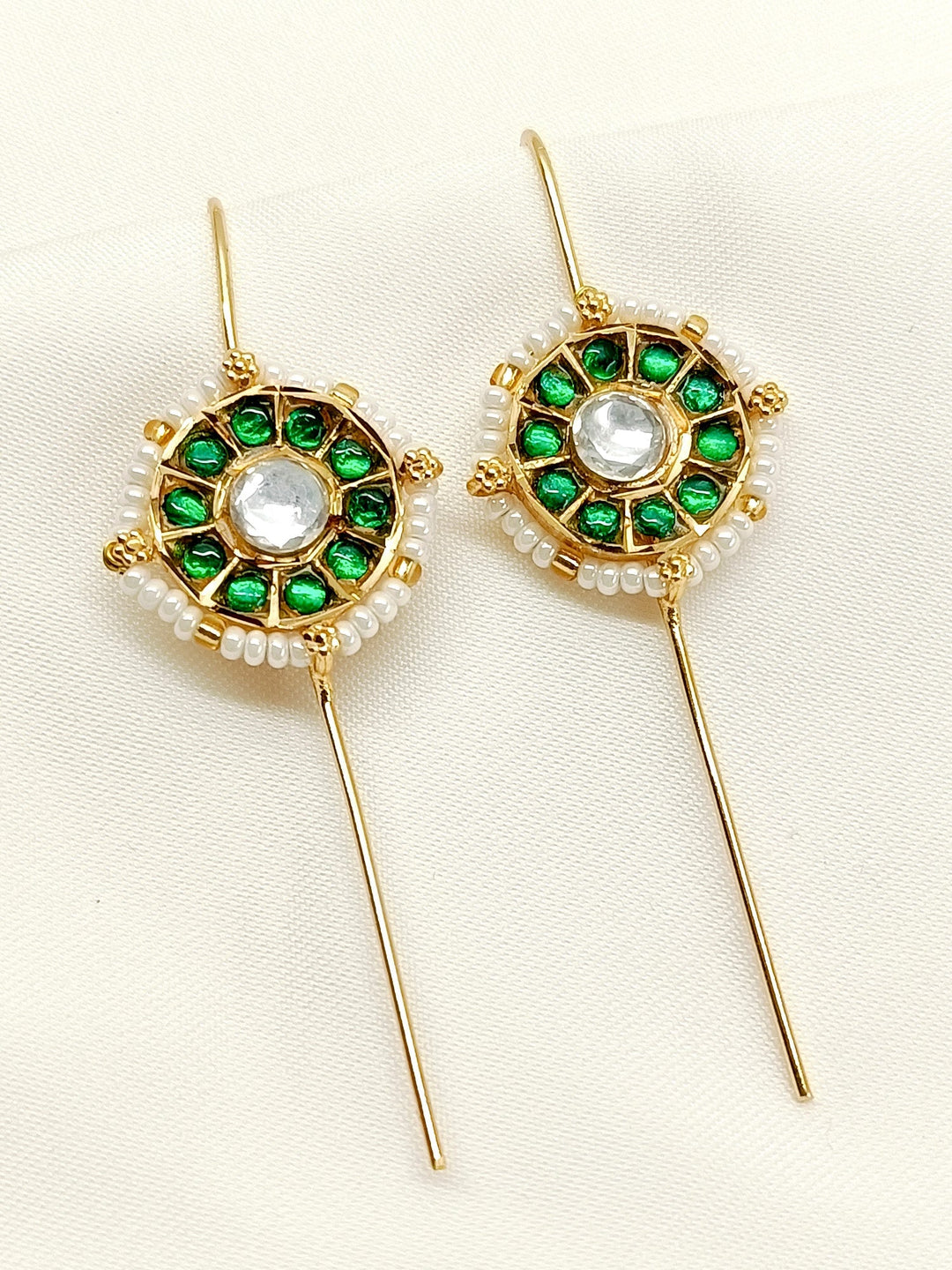 Mansi Green Gold Plated Kundan Ear Cuff [ Price is for Pair ]