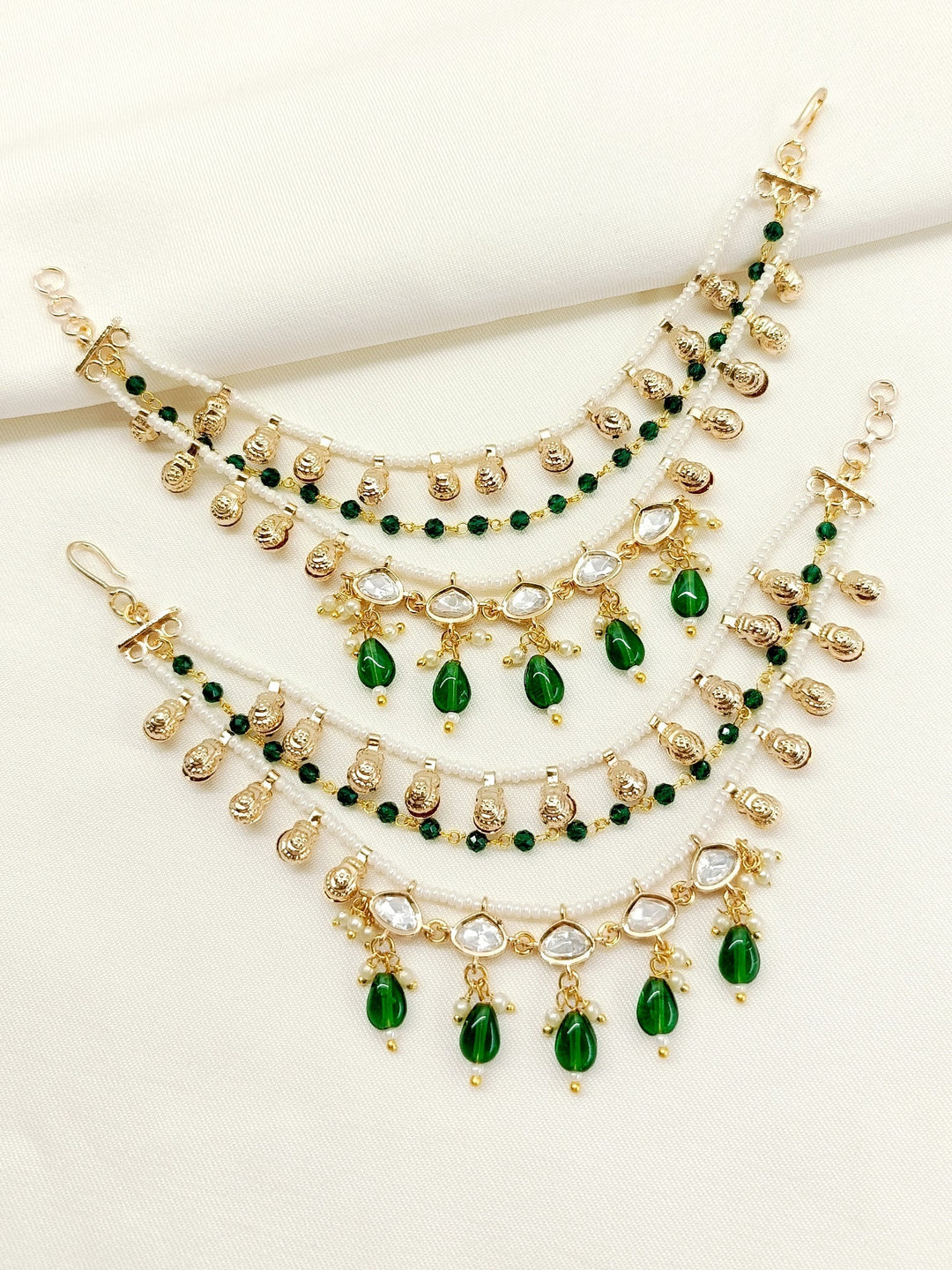 Annu Green Traditional Ear Chain.