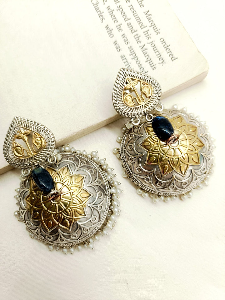 Parijat Black Oxidized Jhumki