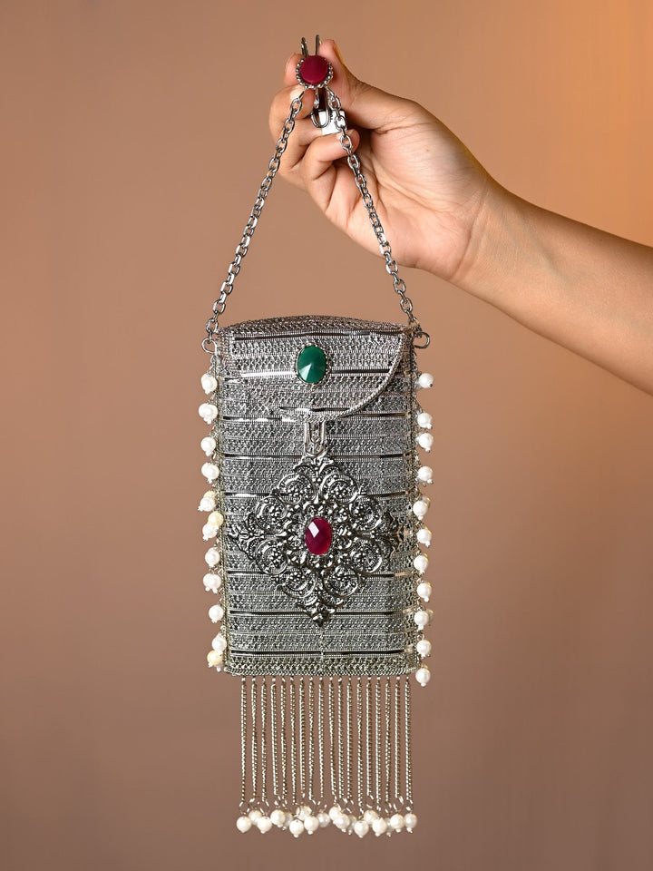 Shabana Silver Mobile Pouch