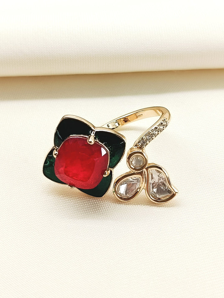 Farheen Multi Colour Kundan Finger Ring