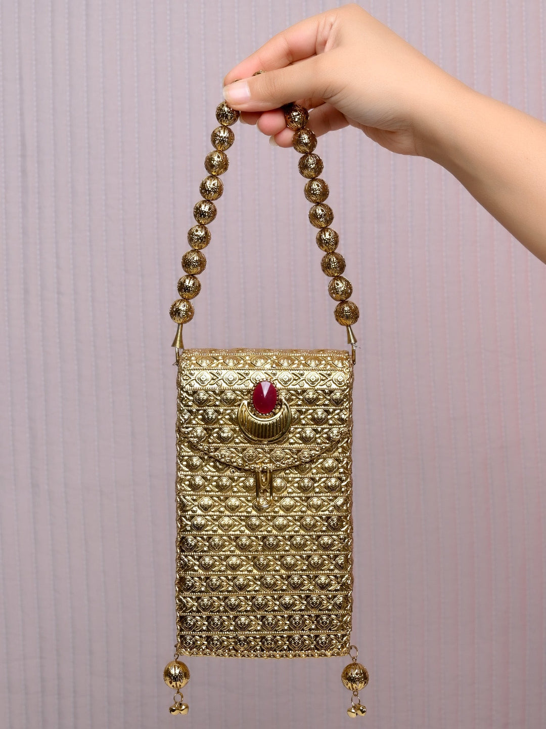 Kiran Ruby Golden Mobile Pouch