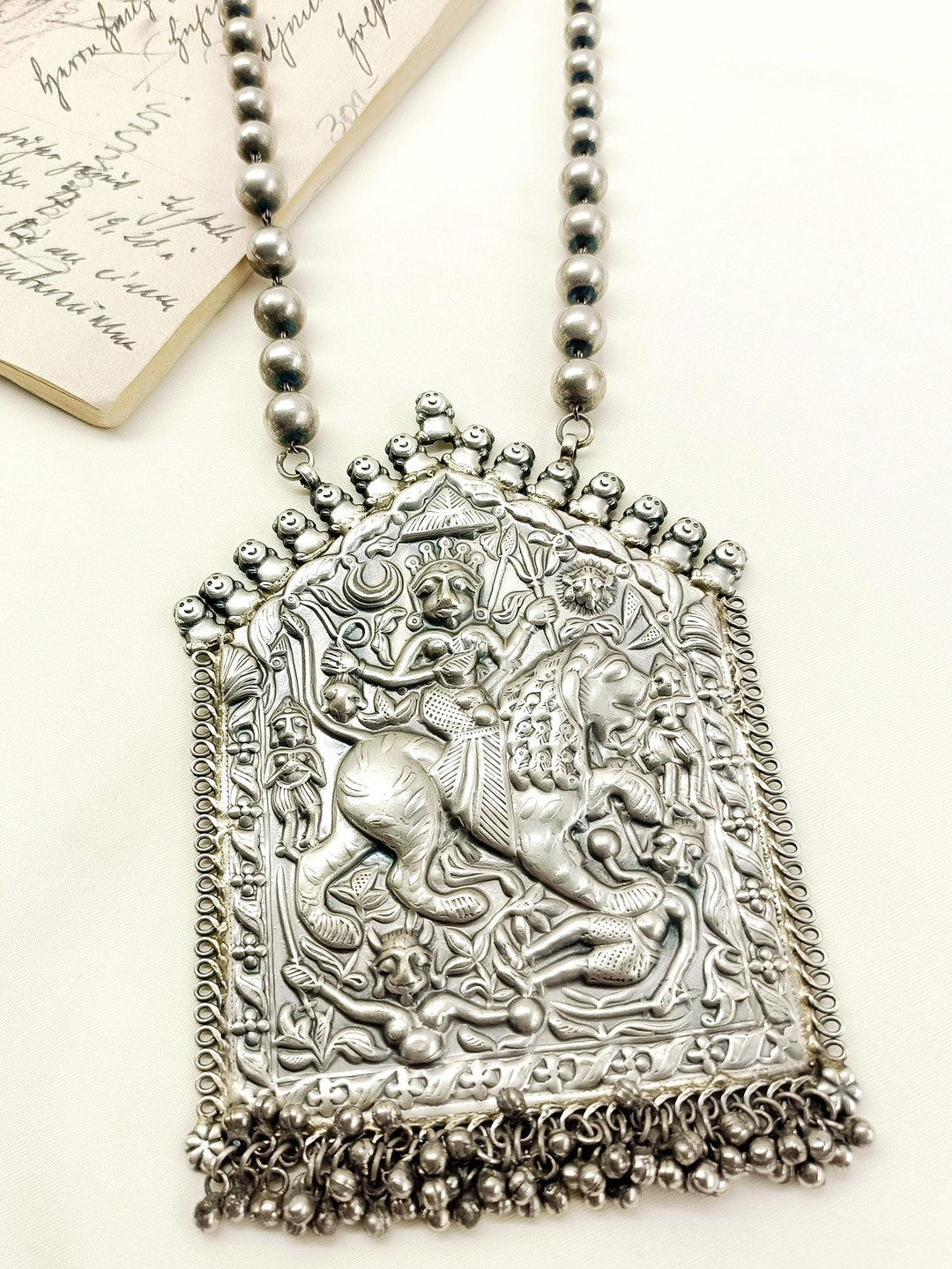 Tulsi Plain Oxidized Durga Devi Neckpiece