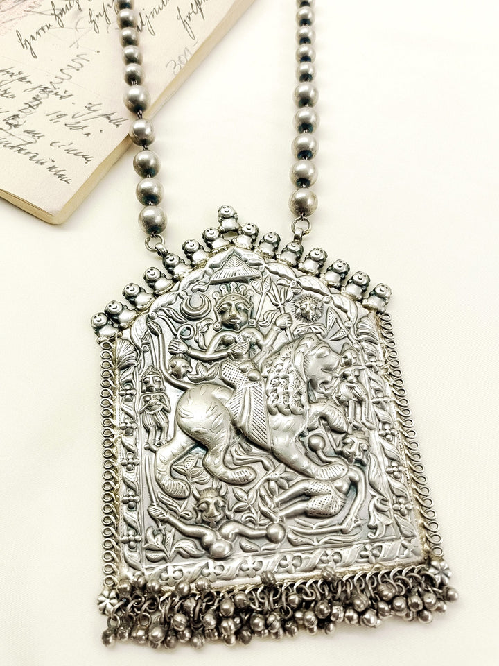 Tulsi Plain Oxidized Durga Devi Neckpiece
