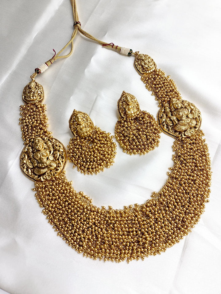 Aneeqa Long Temple Necklace Set