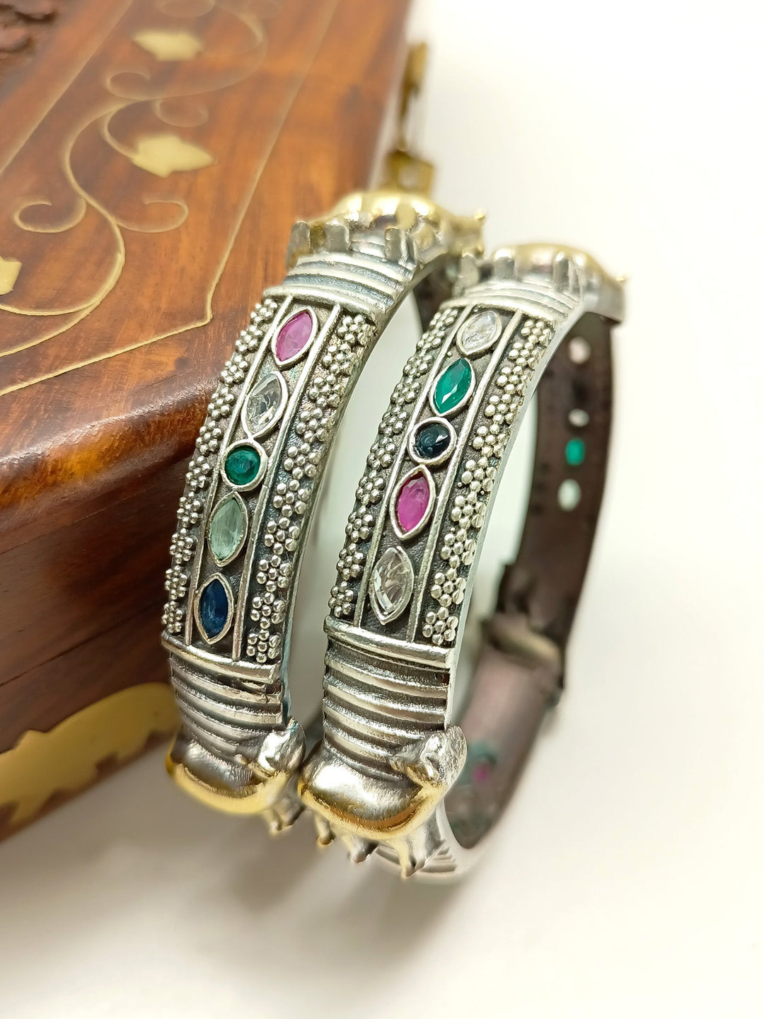 Sarika Multi Colour Deer Oxidized Bangle