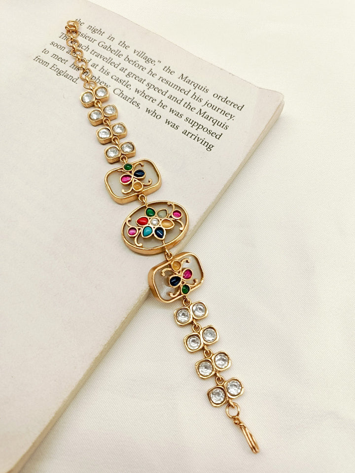 Nazia Multi Colour Kundan Bracelet