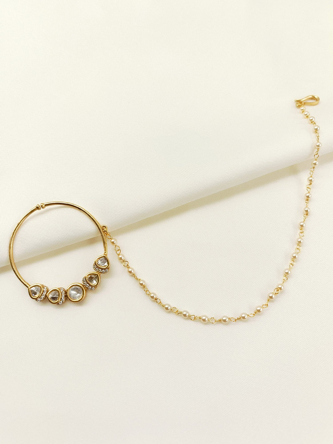 Kaaynaat White Kundan Nath