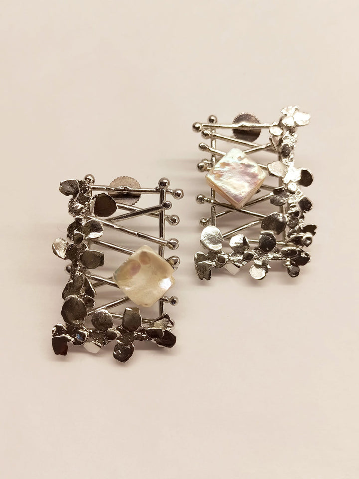 Sabrina Contemporary Silver Stud