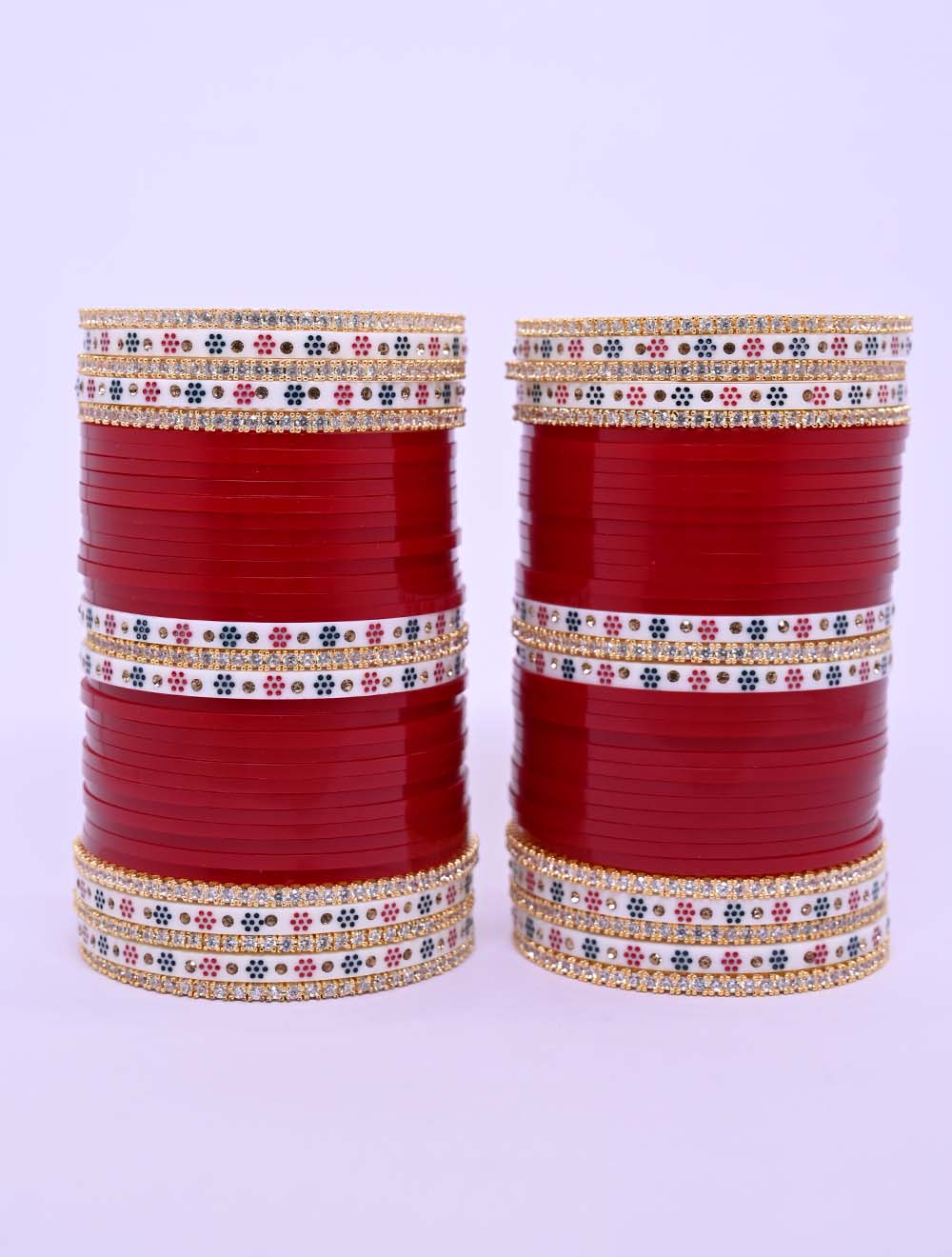 Kalyani Traditional Maroon And White Bangle Punjabi Chura