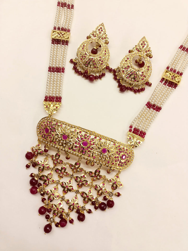 Ishnoor Ruby Jadau Necklace Set