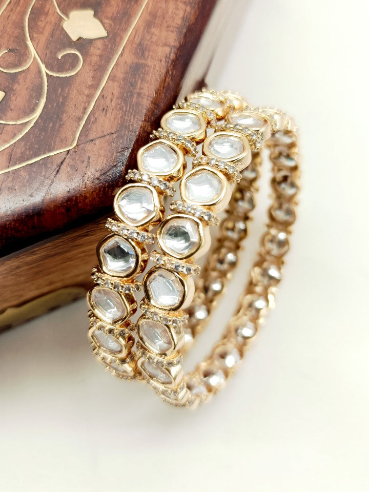 Lilyana White Kundan Bangle