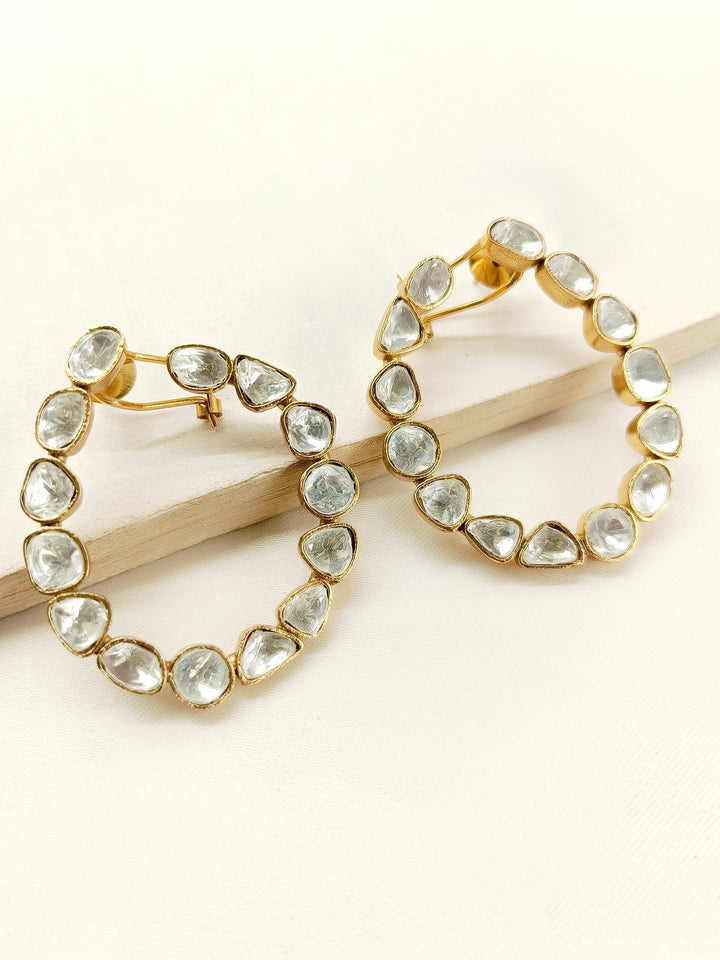 Kaydence White Kundan Earrings