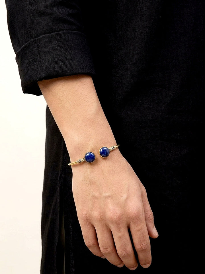Rushil Navy Blue Dual Stone Men&