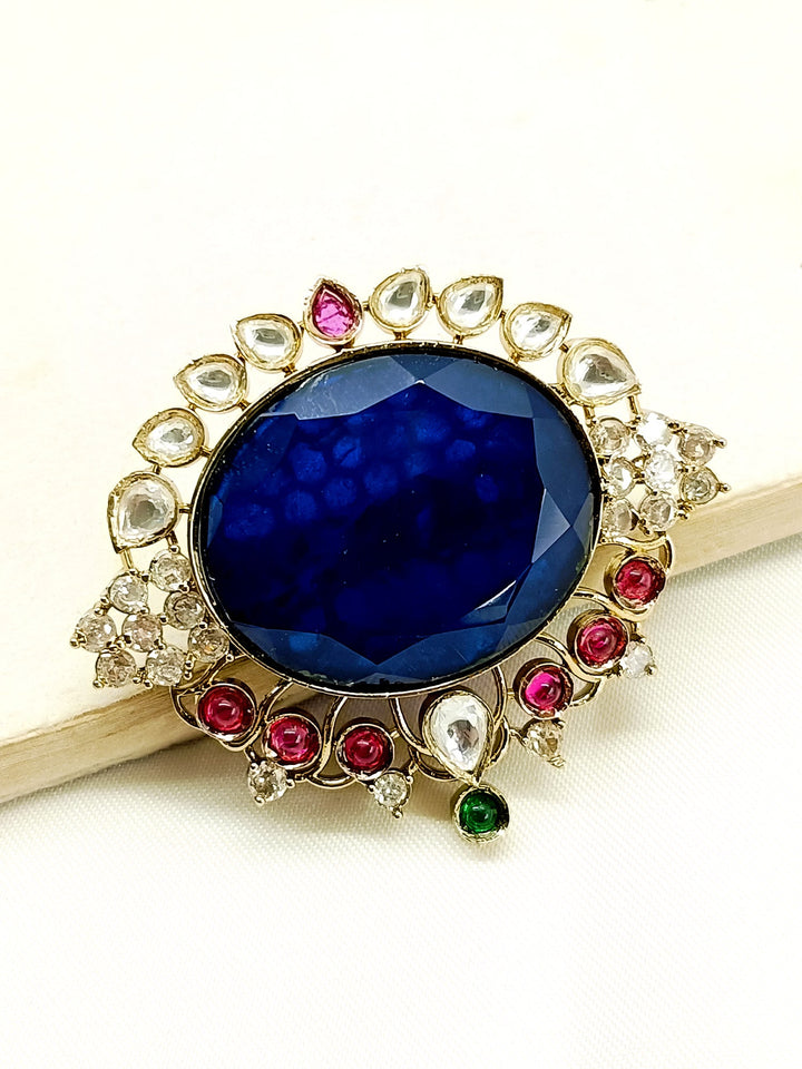 Manan Navy Blue Men's Brooch