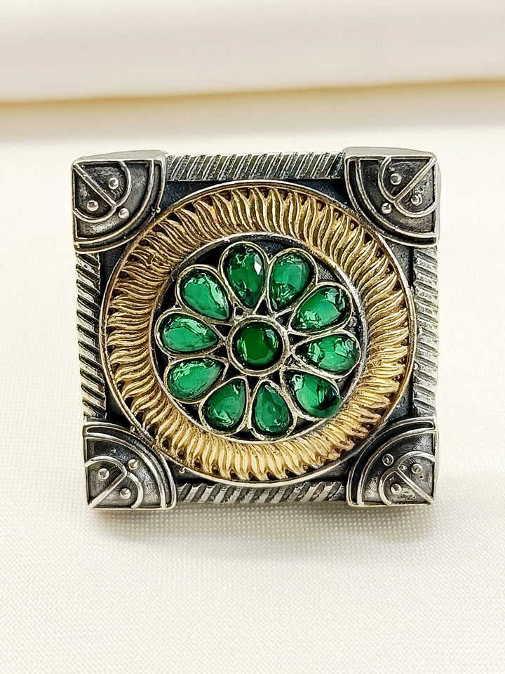 Kim Green Oxidized Finger Ring