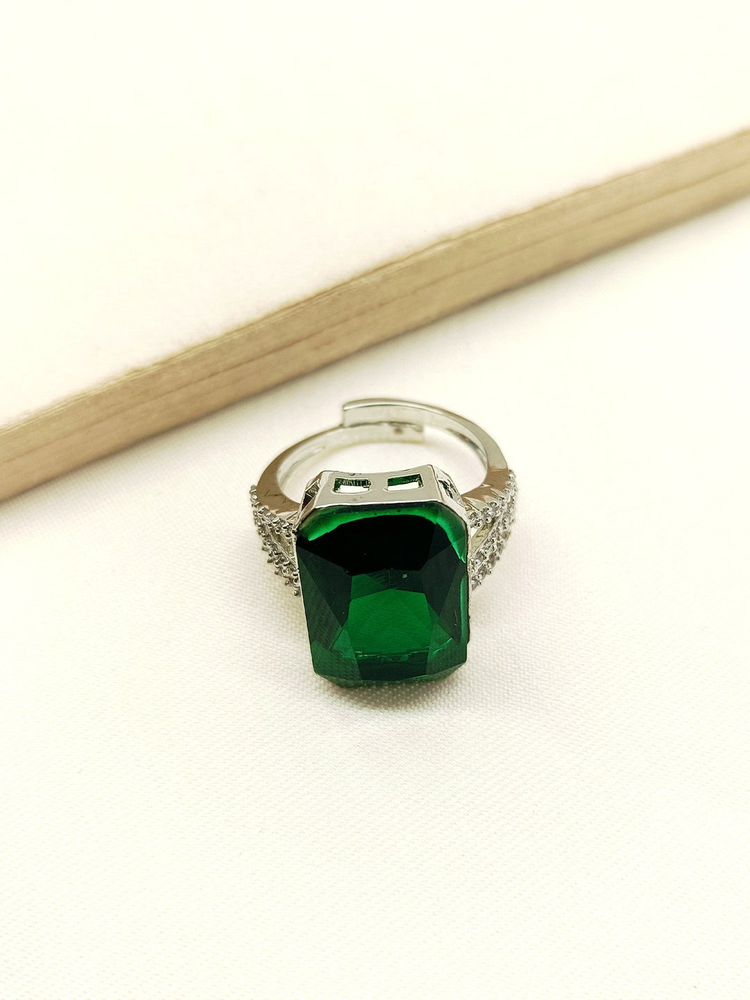 Eliana Green American Diamond Finger Ring