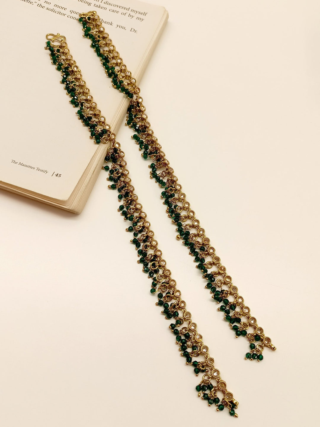 Mona Green Polki Anklet