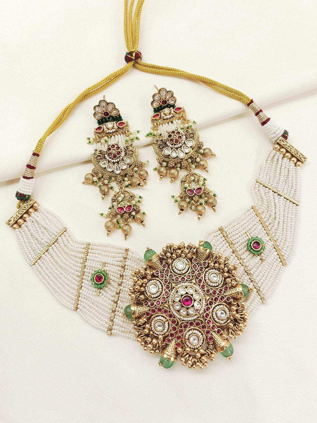 Masozi R&G Kundan Necklace Set