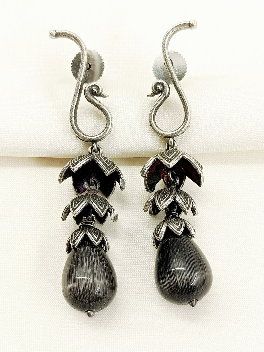 Komal Black Oxidized Jhumki - Earrings 6.5 cm