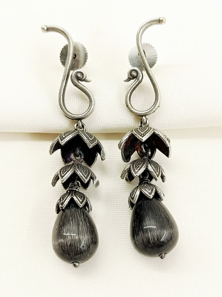 Komal Black Oxidized Jhumki - Earrings 6.5 cm