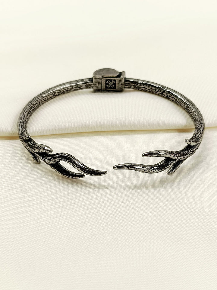 Yuvi Wild Antler Gun Metal Men's Bracelet
